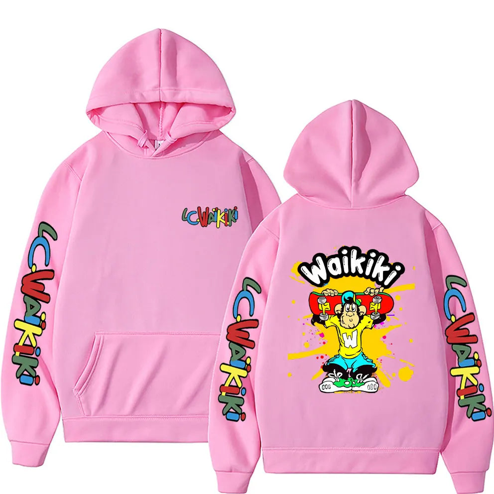 Funny Lc Waikiki Monkey Graphic Hoodie Men Women Casual Oversized Hooded Sweatshirt Men's Fashion Cartoon Pullover Hoodies Tops