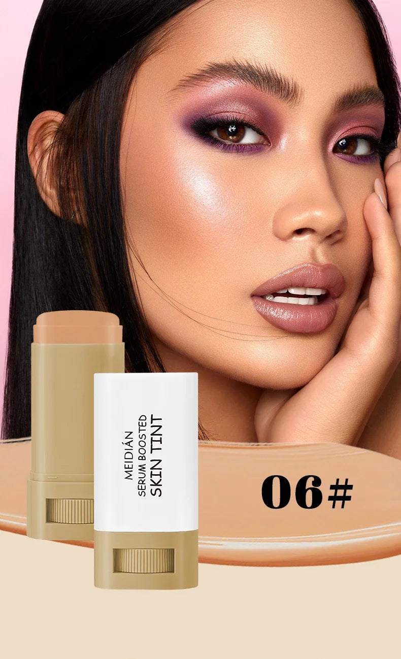 Bronze Foundation Stick Serum Boosted Skin Tint Silky Texture Moisturizing Coverage Concealer Base Even Skin Tone Makeup