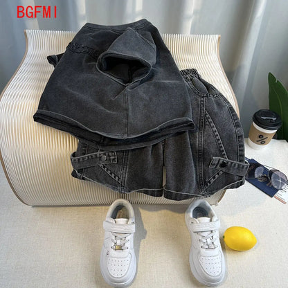 Hot Sale Fashion Baby Boy Suit Summer Clothes Short Sleeve T-shirt Short Jeans 2 Piece Set Kids Outfit 2-11Y Children's Costume