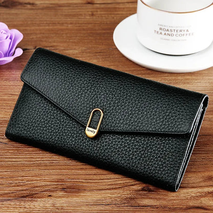 Genuine Leather Women's Wallets	Long Handbags Luxury Designer Purses for Women Credit	Card Holder Wallet Carteras Para Mujer