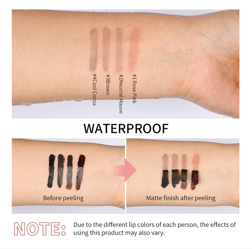 Lipliner Peel Off Lip Liner Stain Peel Off Lip Liner Tattoo Waterproof Matte Long-Lasting Brown Nude Lip Color Cosmetics Makeup
