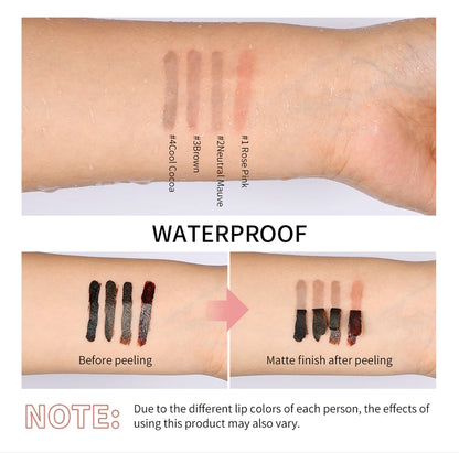 Lipliner Peel Off Lip Liner Stain Peel Off Lip Liner Tattoo Waterproof Matte Long-Lasting Brown Nude Lip Color Cosmetics Makeup