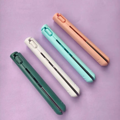 2-in-1 Mini Hair Straightener & Curler, Dual Purpose Curling Iron, Portable Curling Wand and Flat Iron Travel for All Hair Types