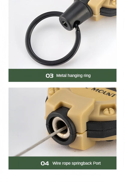 Portable Retractable Keychain with Steel Wire Rope,Outdoor Tactical Anti-Loss Buckle for Camping Gear & EDC Accessories