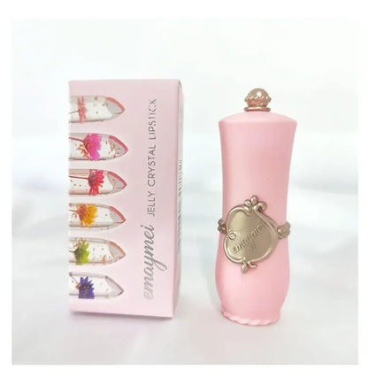 Dried Flower Jelly Lip Balm Lipstick Transparent Waterproof Crystal Lip Oil Hydrating Lip Gloss Plumper Clear Lip Plumper Makeup
