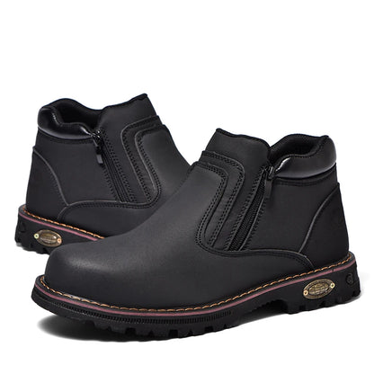 Anti Puncture Anti Smashing Work Boots Safety Steel Toe Shoes Men Waterproof Leather Boots Protective Shoes Safety Men Boots