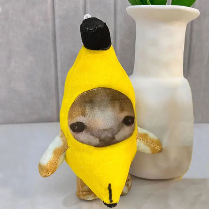 17cm Banana Cat Doll Pendant Keychain Crying Happy Banana Cat ,1pcs/pack