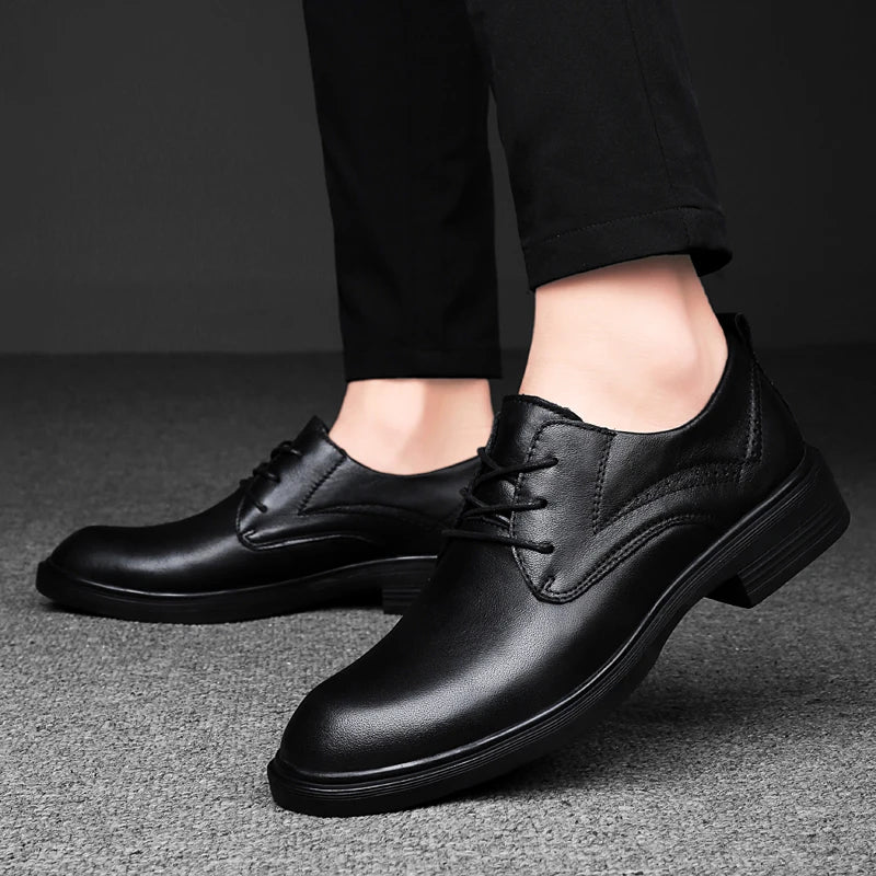 Genuine Leather Male Oxford Shoes Business Formal Wear Casual Shoes New Arrival Mens Derby Shoes Leisure Walk Gentleman Footwear