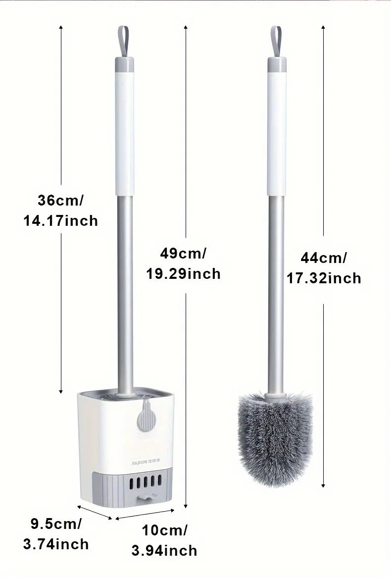 Toilet Brush Set With Holder, Wall Mounted Long Handle Toilet Brush Flexible Toilet Brush Bathroom Brush Cleaning Tools