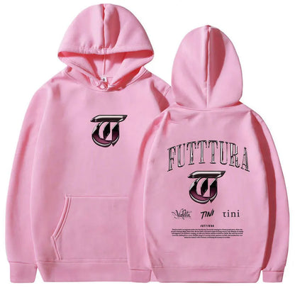 TINI STOESSEL Future Journey Album 2025 Pattern Print Men's Fashion Harajuku style hoodie Retro long-sleeved hoodie