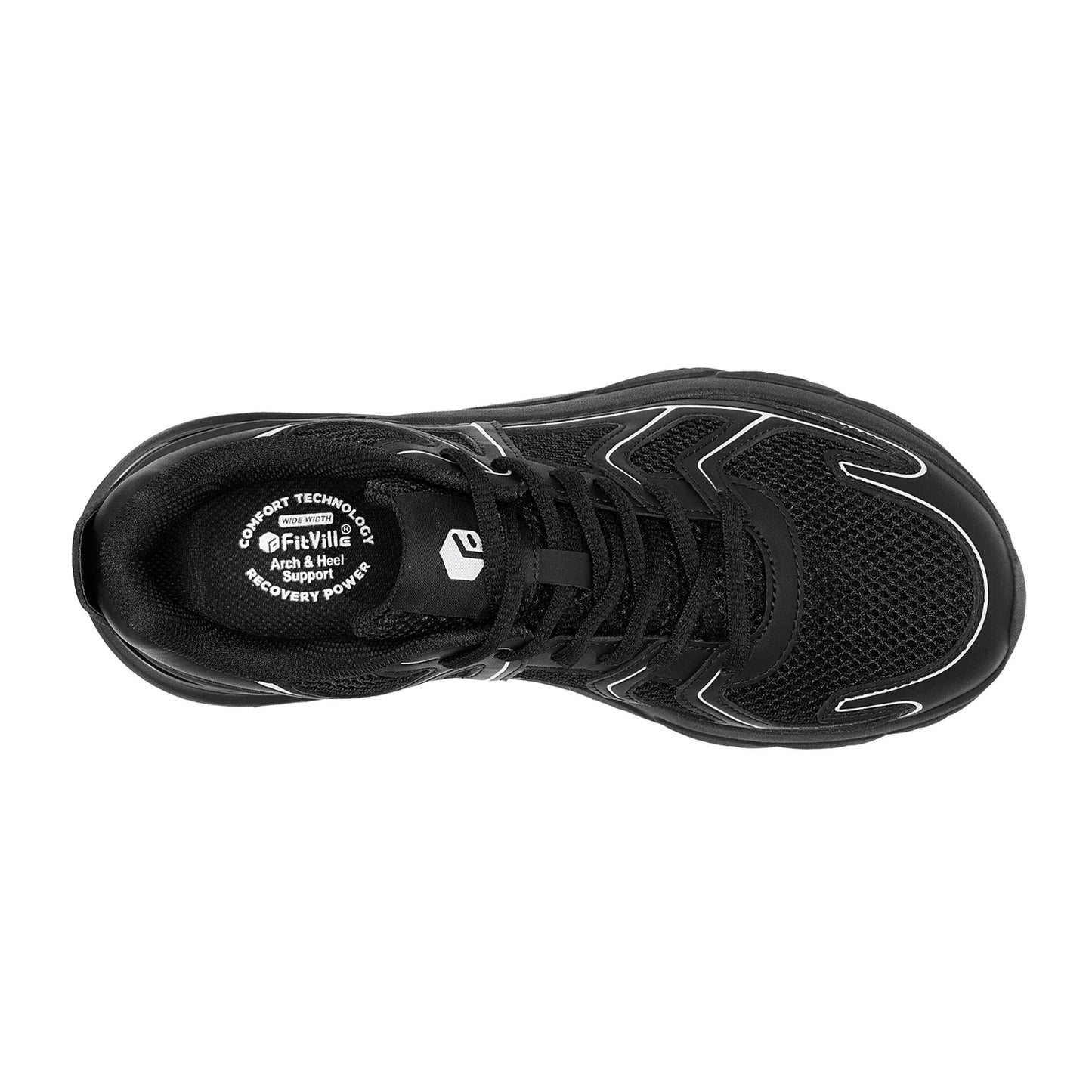 Fitville Newest Walking Shoes For Men Wide Width Thicker Cushioning Sneaker Bouncy Running Shoe Workout Gym Athletic