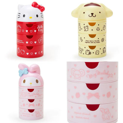 hello kitty anime peripheral cartoon 3-layer drawer storage box my melody cute cat makeup box kawaii birthday gift for women