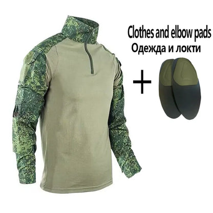 Men Tactical Suits Outdoor Paintball Clothing Uniform Shooting Combat Camouflage Shirts Cargo Knee Pads Pants