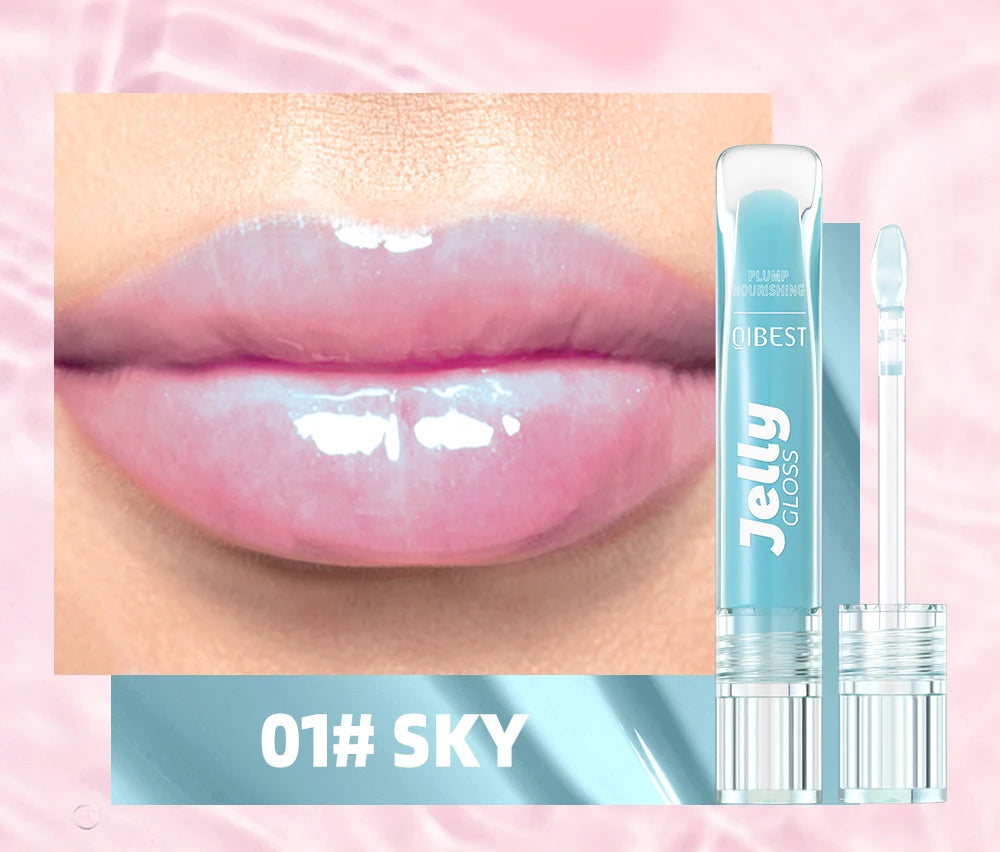 Mirror Water Light Jelly Lip Gloss Shiny Mirror Moisturizer Sexy Red Rose Liquid Lipstick Glitter Lip Oil Glass Lip Stain Makeup