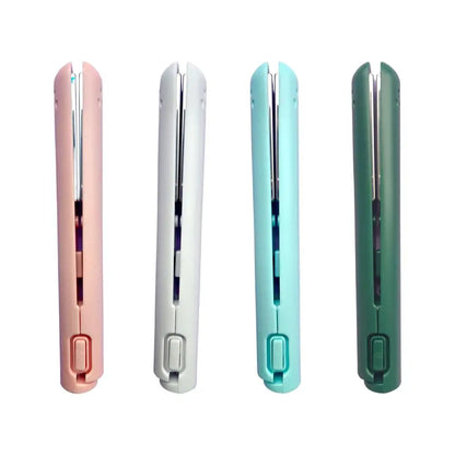 2-in-1 Mini Hair Straightener & Curler, Dual Purpose Curling Iron, Portable Curling Wand and Flat Iron Travel for All Hair Types