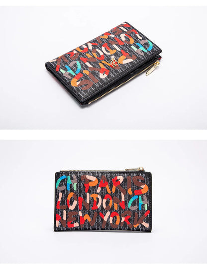 Carolina Herrera NEW Women's Cartoon Long Wallet, Classic PVC Fashion Simple Lightweight All-Match Purse