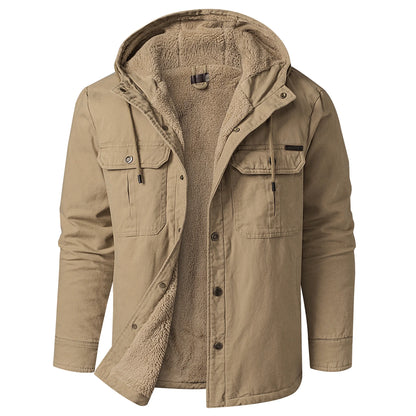 Thermal Thick Coat Parka USA SIZE Winter New Oversize Parkas Warm Korean Style Thick Men's Hooded Thick Fleece Winter Jacket