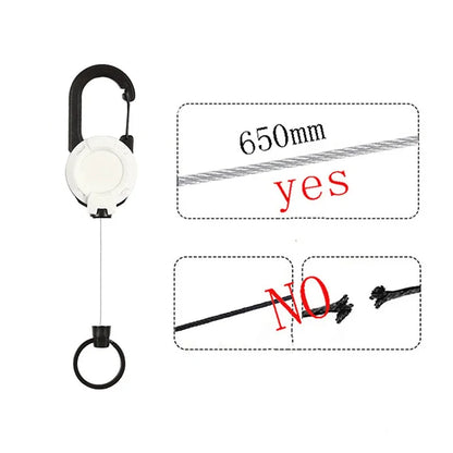 Outdoor Heavy-Duty Retractable Keychain Retractable Card Holders Extendable Key Chain Steel Wire Rope Extendable Key Lanyard