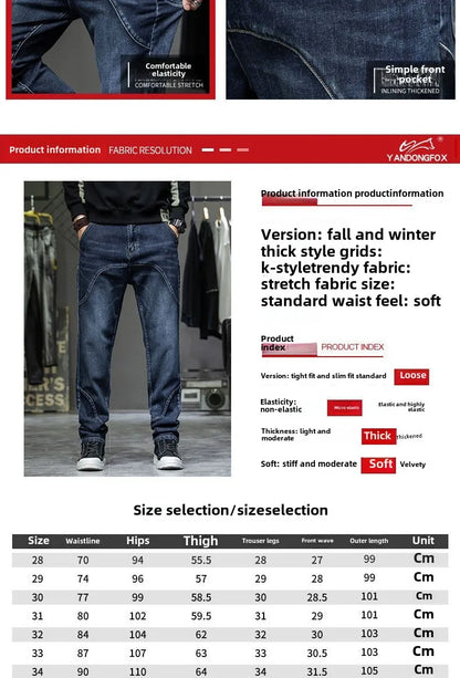 Spring Autumn Men's Jeans Luxury Fashion Plus Size 44 Boyfriend Streetwear Casual Harem Denim Jeans Pants Blue Designer Trousers