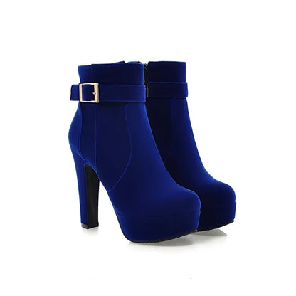 ANNYMOLI Extreme High Heel Ankle Boots Women Boots Platform Spike Heel Shoes Zip Buckle Short Boots Ladies Autumn Winter Red 43