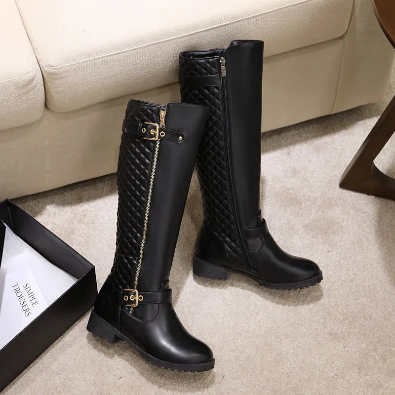 Winter Women Shoes Long Boots Sexy Woman Motorcycle Booties Custom Platform High Heels Knee High Boots Women Botas WSH5429