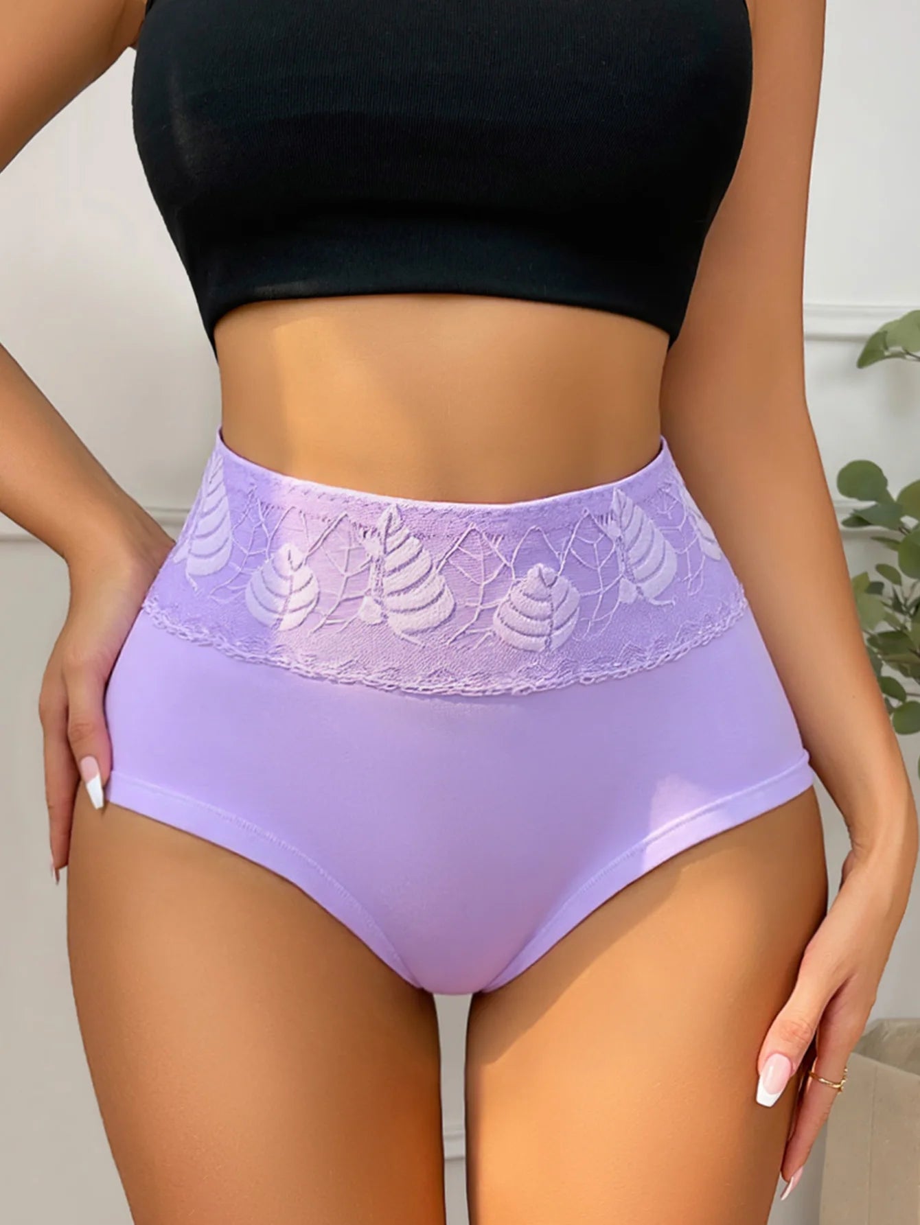 4Pcs Womens Cotton High Waist Underwear Antibacterial Tummy Control Butt Lifting Soft Breathable Oversized Briefs