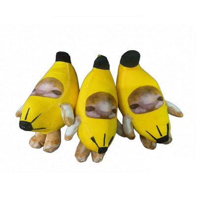 17cm Banana Cat Doll Pendant Keychain Crying Happy Banana Cat ,1pcs/pack