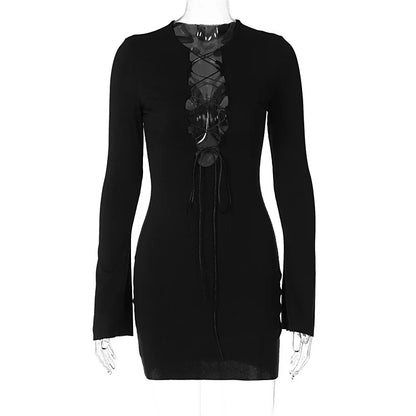 Sexy Long Sleeve Ruched Bodycon Dress Women Turtleneck Bandage Mini Dresses Solid color Skinny Stretchy Party Vestidos