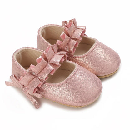 Cute Girl 0-18M Baby Shoes Pink Theme Bow Princess Shoes Spring and Autumn Soft Sole Lightweight Garden Shoes Casual Shoes