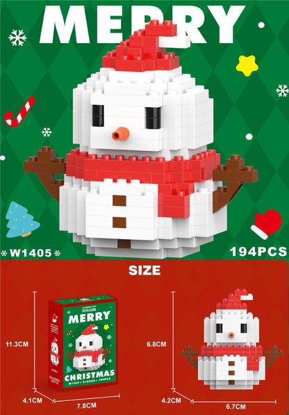 Christmas Gifts Micro Building Block Series Santa Claus Reindeer Puzzle Assembling Bricks Table Decoration Toys Children Kids