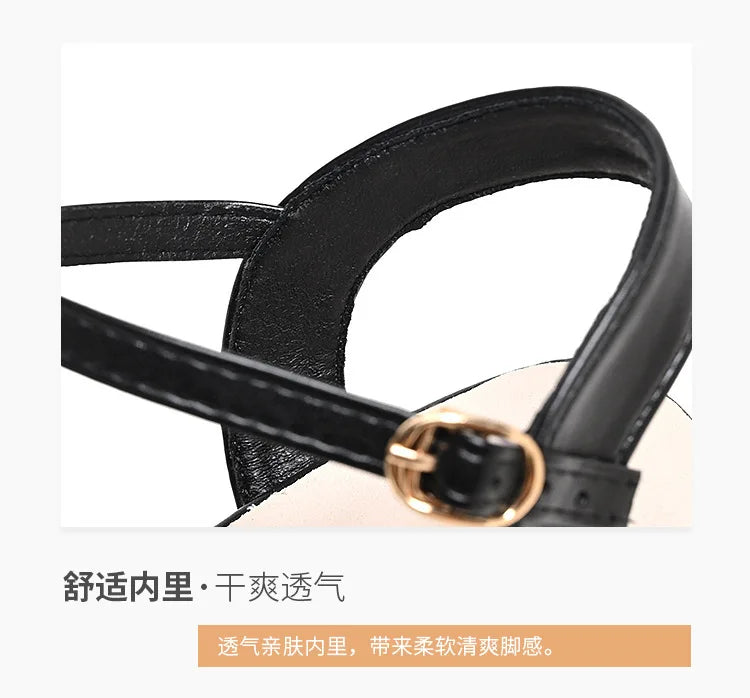 Size 35-42 New Fashion White High Heel Shoe Buckle Sandalias Grace Dress Female Designer Party Shoes 2024 Summer Women's Sandals