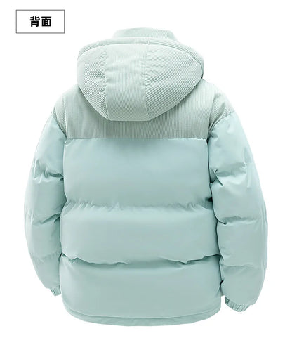 Men's New Winter Cotton Jacket: Fleece-Lined, Thickened for Warmth, with Removable Hood and Stand-Up Collar for Cold Resistance