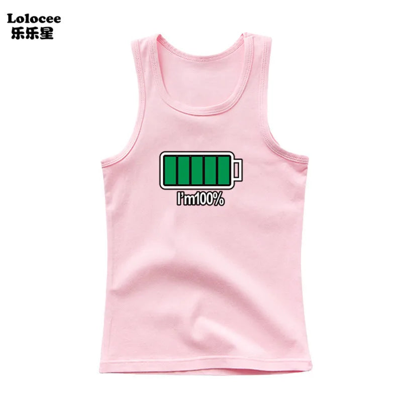 Boys Sleeveless Vest Kids Letter Print Summer 2025 Casual Tank Top Teenagers Singlet Children Camisoles Clothing