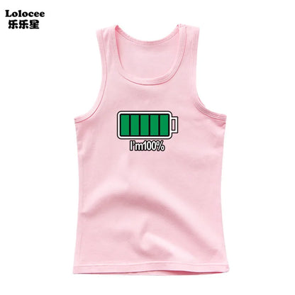 Boys Sleeveless Vest Kids Letter Print Summer 2025 Casual Tank Top Teenagers Singlet Children Camisoles Clothing