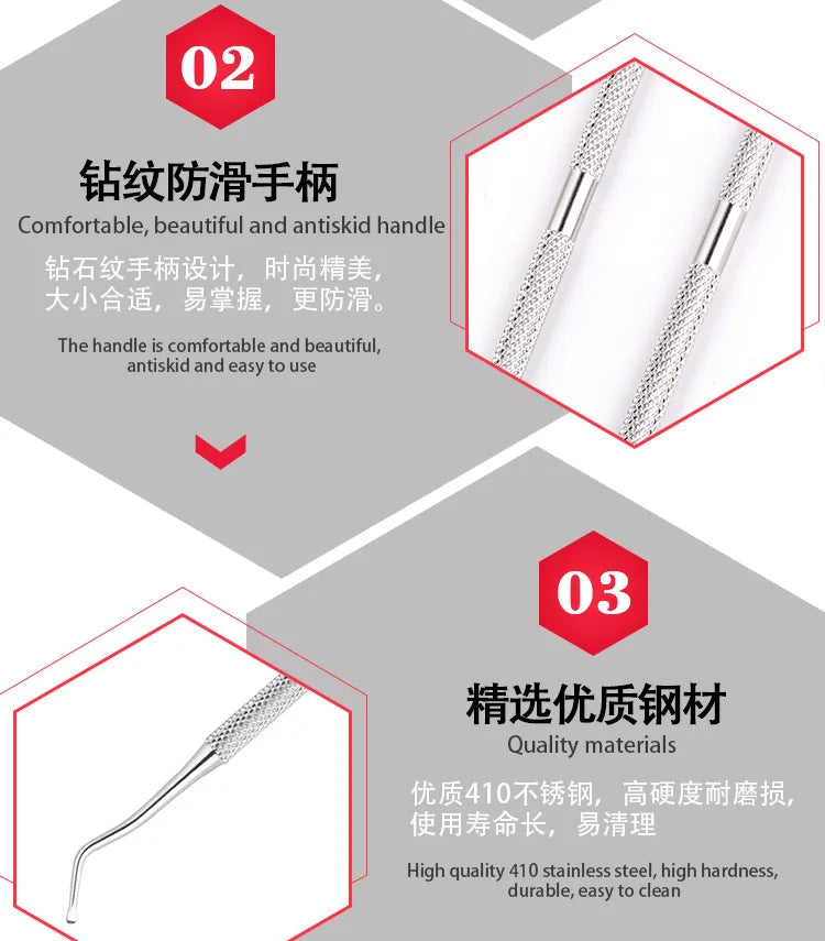 Stainless Steel Double-Headed Nail Picker Ingrown Nail Manicure Picking The Nail Groove Cleaning The Toenail Gap Dirt Tool Uñas