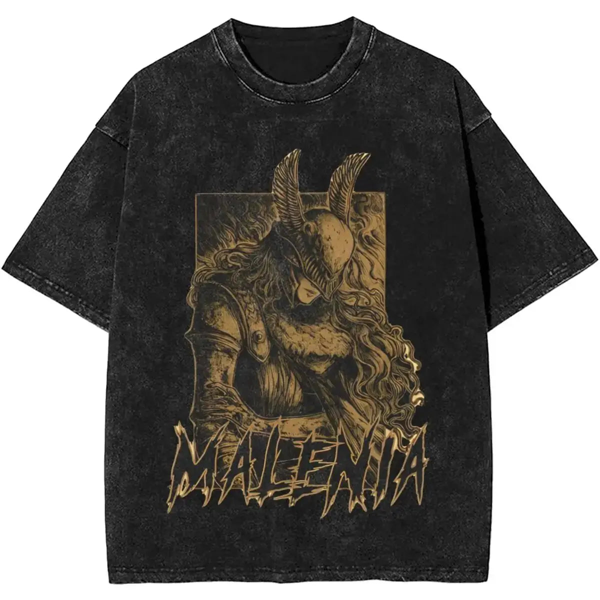 New Arrival Short Sleeved Round Neck Y2k Tshirt Men Clothing New in Top & Tees Mens T-Shirt Malenia Blade Of Miquella Washed