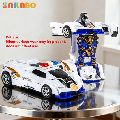 Transformable Robot Sports Car Toys, No Batteries, Educational Kids Gift, Colorful Model Vehicle for Play Learning