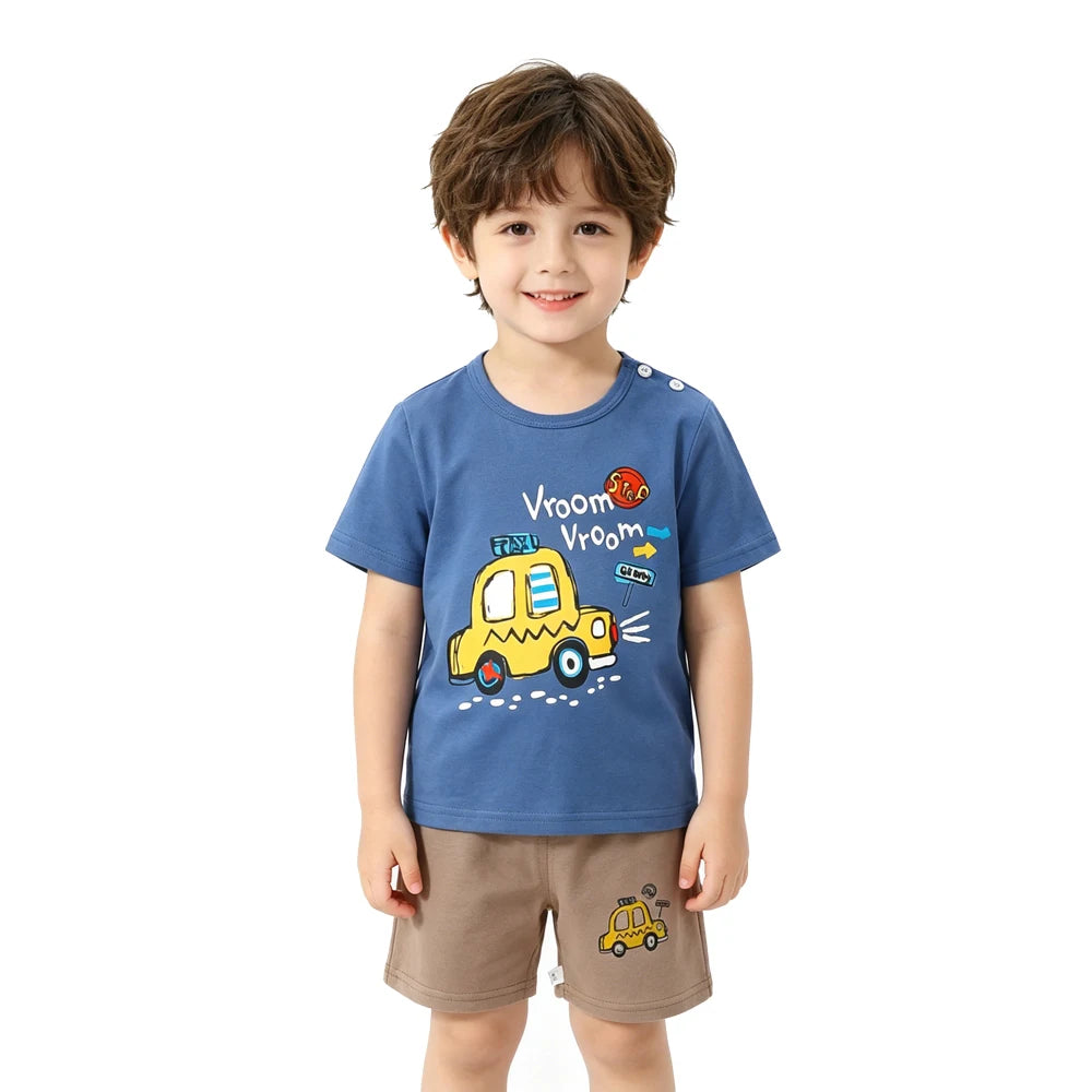 Kids Clothes Set Baby Boy/Girl T-Shirt + Shorts Summer Clothing Cotton Cartoon Casual Boys Tracksuit Children Baby Clothes Set