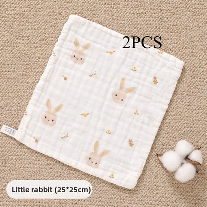 2PCS.Newborn 100% Cotton Gauze Burp Cloths—Ultra-Soft Baby Washcloths.Breathable,skin-friendly, super absorbent&easy to clean.