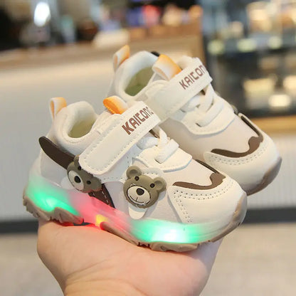 Kid Sports Shoes 2025spring New0-3y Soft Sole Baby Shoe Kid Walking Shoe Breathable Boy Shoes Anti Slip  Illuminated Gril Shoes