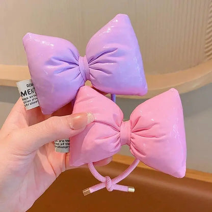 Large Bow Children Hair Rope Pink Red Princess Rubber Bands Headwear Baby Girl High Ponytail Holder Ropes Kids Hair Accessories