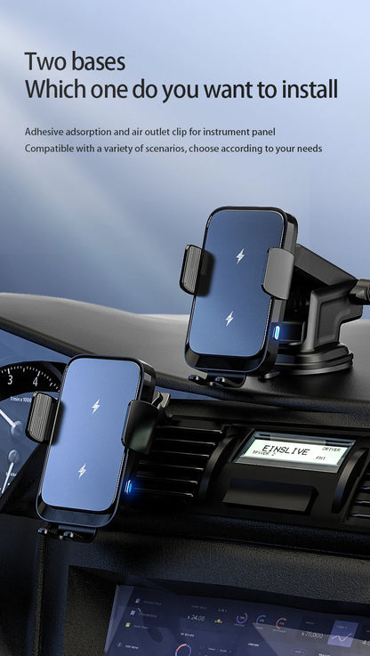 Wireless Car Charger Stand Automatic Fast Charging Station For iPhone 15 14 13 12 Samsung Z Flip Fold Xiaomi Phone Holder Mount