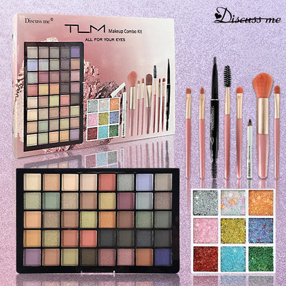 TLM Makeup Combo Kit Eye Makeup Kit Makeup Set, Portable Mini Makeup Kit, Eyebrow Pencil Eey Shadow Palette Perfect Gift