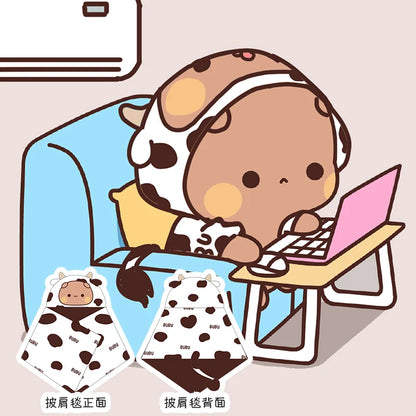 Official Original Bubu And Dudu Blanket Shawl Blanket - Panda Bubu And Yier Blanket Office, And Travel, Perfect Gift For Fans