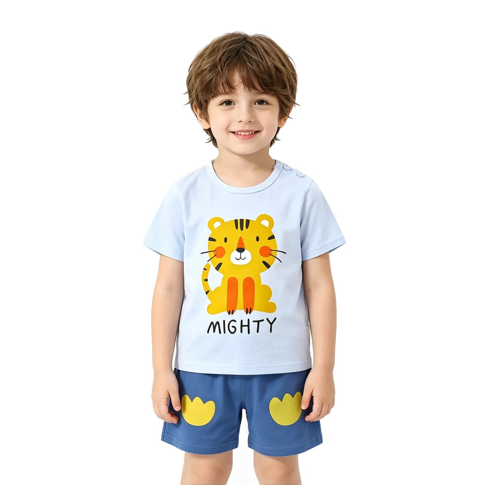 Kids Clothes Set Baby Boy/Girl T-Shirt + Shorts Summer Clothing Cotton Cartoon Casual Boys Tracksuit Children Baby Clothes Set