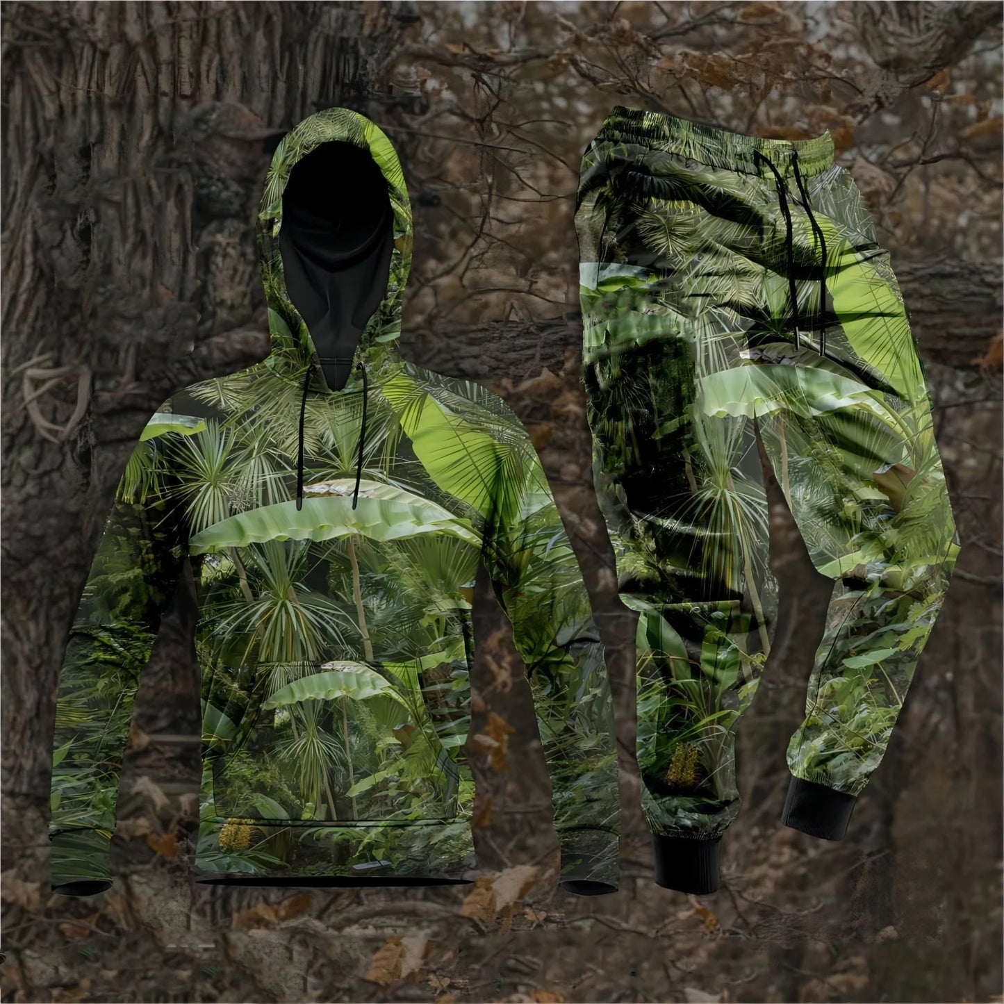 Forest Camouflage 3D Print Hoodies Pants Sets Men's Autumn Sweatshirts Sweatpants Two Piece Suits Outdoor Tracksuit Man Clothing