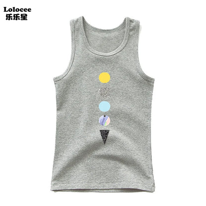 Boys Sleeveless Vest Kids Letter Print Summer 2025 Casual Tank Top Teenagers Singlet Children Camisoles Clothing