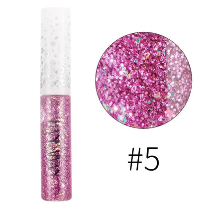 12 Color Liquid Glitter Eyeliner Pearl Shimmer Fashion Sequin Gel Waterproof Lasting Quick Dry Blue Silver Eyeliner Party Makeup