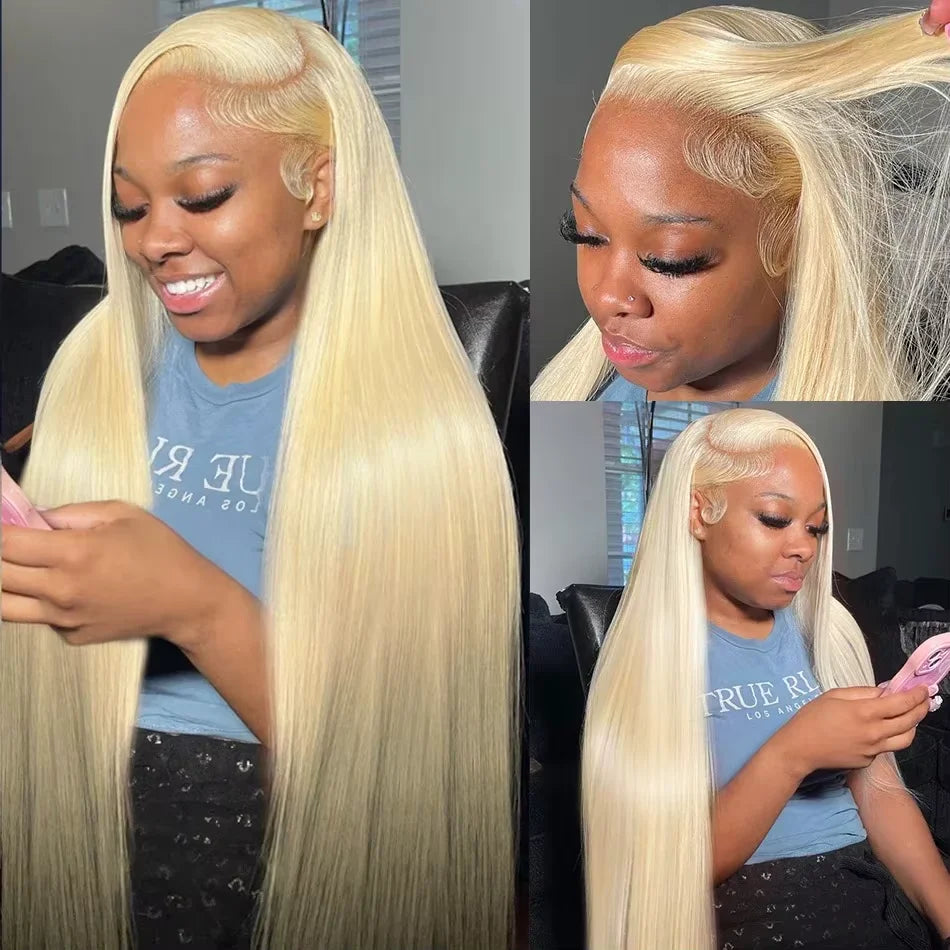 30 36 Inch 613 Straight Lace Front Wig Human Hair Blonde Real Human Hair Wig13x6 Hd Lace Frontal Wig Pre Plucked with Baby Hair