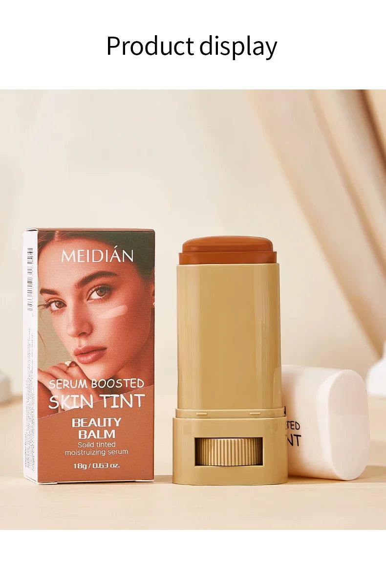 Bronze Foundation Stick Serum Boosted Skin Tint Silky Texture Moisturizing Coverage Concealer Base Even Skin Tone Makeup